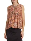 Maria Cher Humahuaca Triana Top In Orange Print In Multi