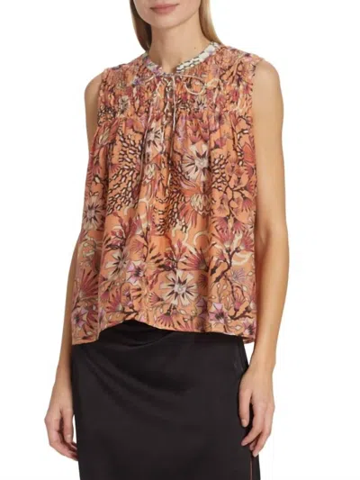 Maria Cher Humahuaca Triana Top In Orange Print