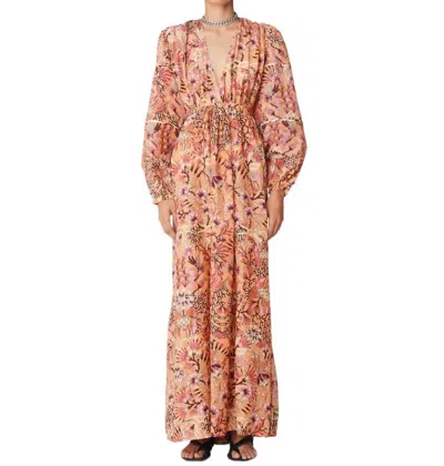Maria Cher Humahuaca Zoel Maxi Dress In Mix 3 In Burgundy