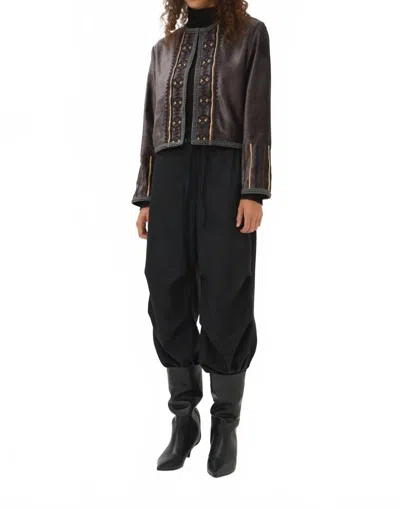 Maria Cher Idol Tessa Jacket In Black Multi In Brown