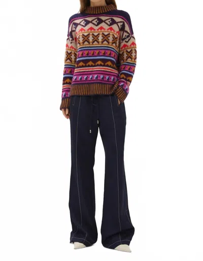 Maria Cher Kravitz Candy Pullover In Aztec Blue In Multi