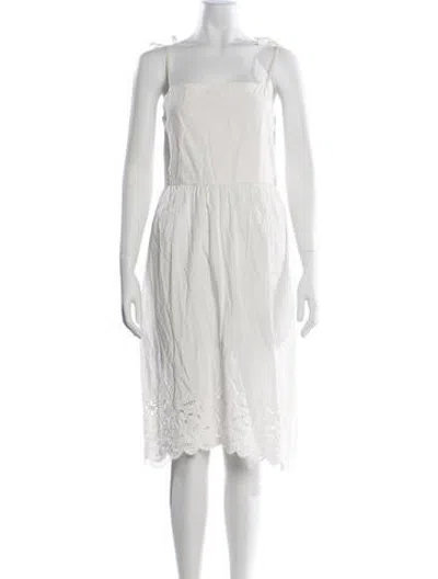 Pre-owned Maria Cher Lace Pattern Knee-length Dress In Neutrals