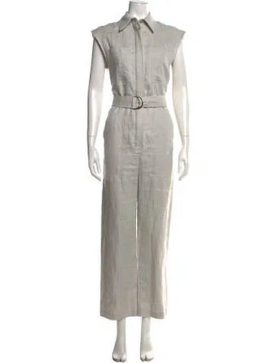 Pre-owned Maria Cher Linen Jumpsuit In Grey
