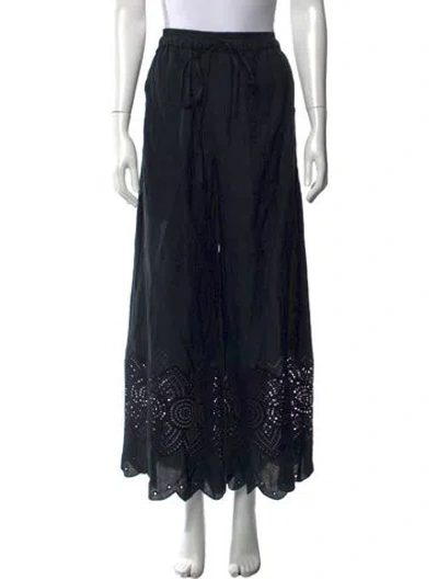 Pre-owned Maria Cher Linen Wide Leg Pants In Black