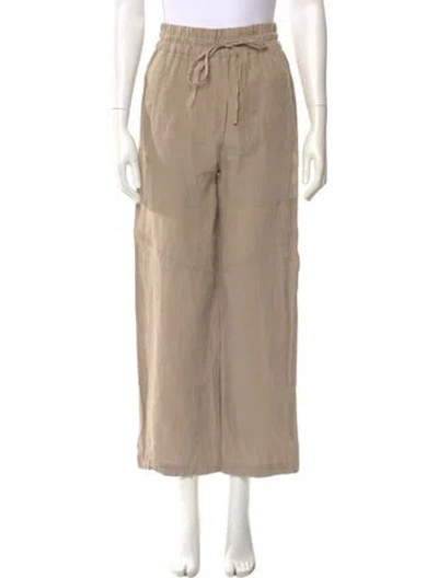 Pre-owned Maria Cher Linen Wide Leg Pants In Neutral