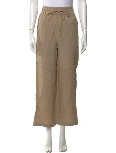 Pre-owned Maria Cher Linen Wide Leg Pants In Neutral