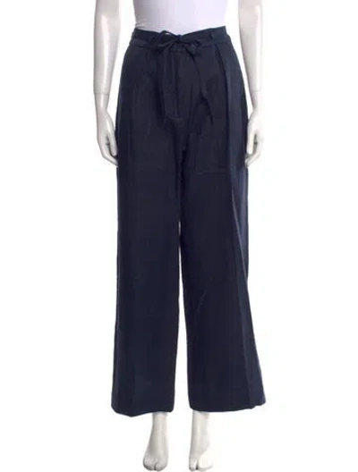 Pre-owned Maria Cher Linen Wide Leg Pants W/ Tags In Blue