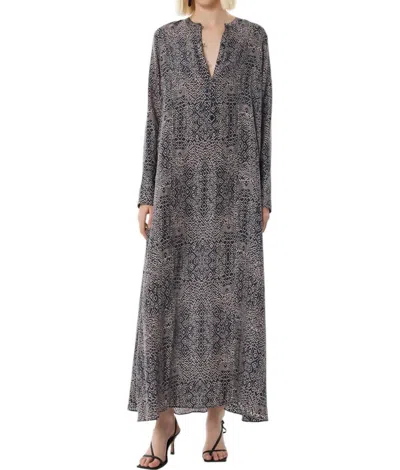 Maria Cher Long Chemise Dress In Black/white In Multi