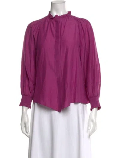 Pre-owned Maria Cher Long Sleeve Blouse In Purple