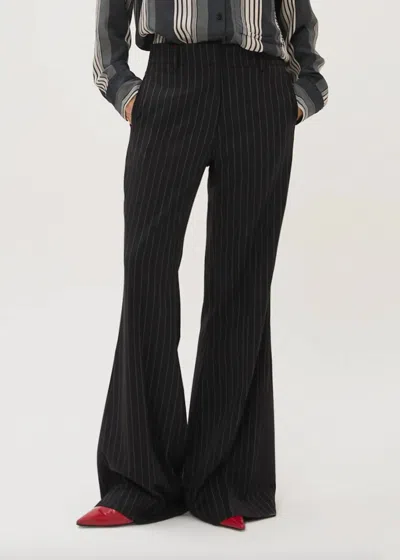 Maria Cher Lou Sam Pinstripe Wide Leg Pants In Black