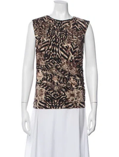 Pre-owned Maria Cher Nylon Animal Print Top In White