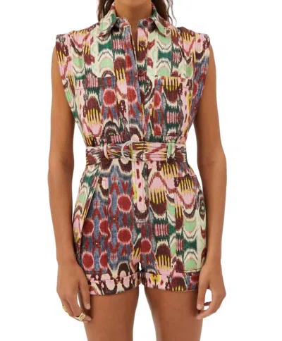 Maria Cher Olite Ursula Romper In Pink Print In Multi
