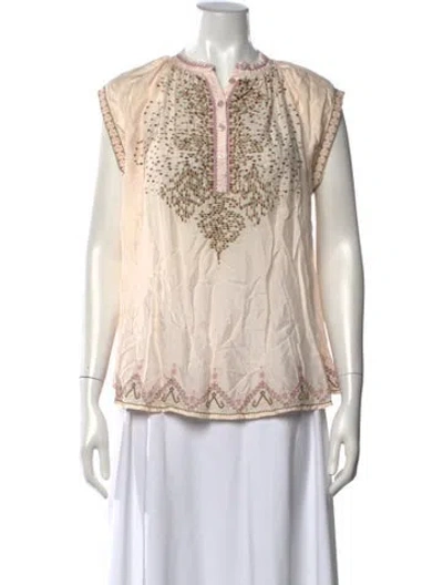 Pre-owned Maria Cher Patterned Crew Neck Top W/ Tags In Neutrals