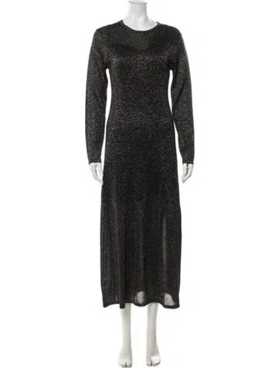 Pre-owned Maria Cher Patterned Midi Length Dress W/ Tags In Black