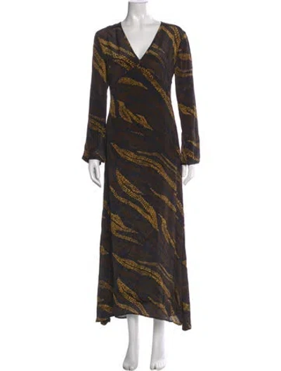 Pre-owned Maria Cher Printed Long Dress In Multicolor