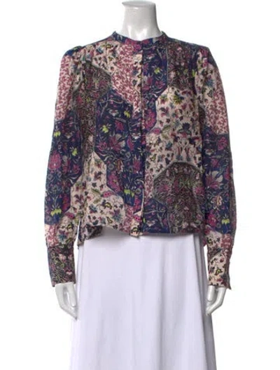 Pre-owned Maria Cher Printed Long Sleeve Blouse In Multicolor