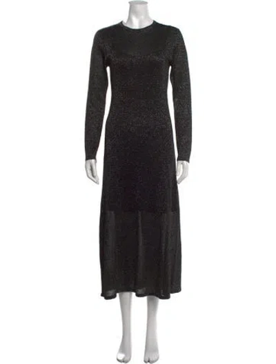 Pre-owned Maria Cher Printed Midi Length Dress In Black