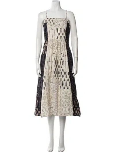 Pre-owned Maria Cher Printed Midi Length Dress In Neutral