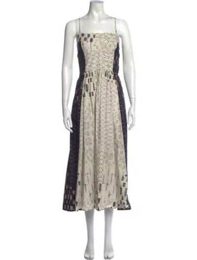 Pre-owned Maria Cher Printed Midi Length Dress In Neutral