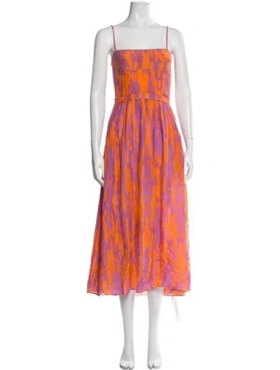 Pre-owned Maria Cher Printed Midi Length Dress In Pink