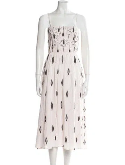 Pre-owned Maria Cher Printed Midi Length Dress W/ Tags In Neutral