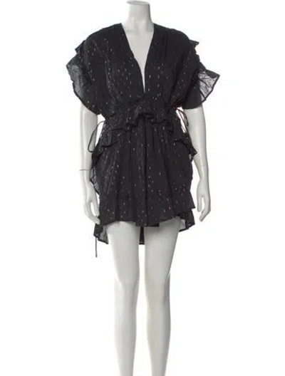 Pre-owned Maria Cher Printed Mini Dress In Black
