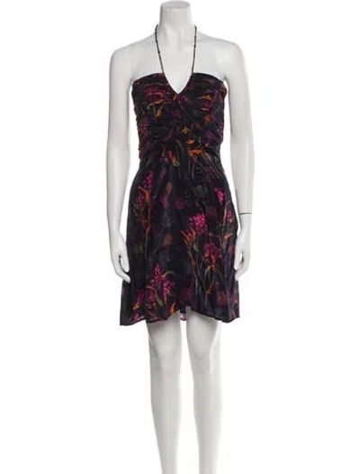 Pre-owned Maria Cher Printed Mini Dress In Blue