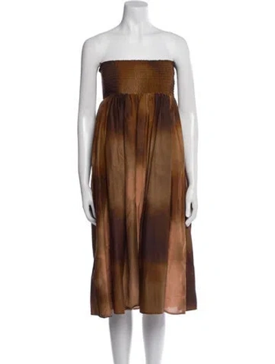 Pre-owned Maria Cher Printed Mini Dress In Brown