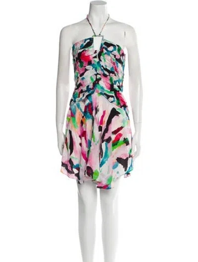 Pre-owned Maria Cher Printed Mini Dress W/ Tags In Pink