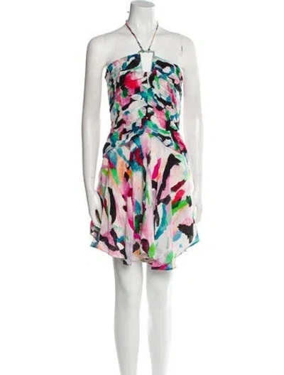 Pre-owned Maria Cher Printed Mini Dress W/ Tags In Pink