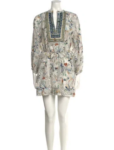 Pre-owned Maria Cher Printed Mini Dress W/ Tags In White