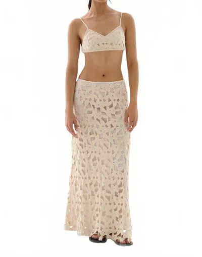 Maria Cher Quincy Mare Midi Skirt In Ecru In White