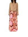 Maria Cher Rivadavia Trudy Long Skirt In Pink Vision In Multi