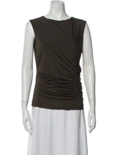 Pre-owned Maria Cher Scoop Neck Sleeveless Top In Green