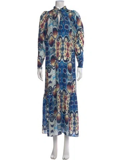 Pre-owned Maria Cher Silk Long Dress In Blue