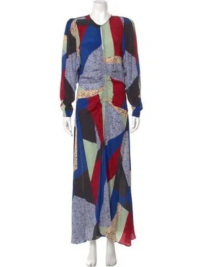 Pre-owned Maria Cher Silk Long Dress In Multi