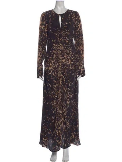 Pre-owned Maria Cher Silk Long Dress W/ Tags In Blue