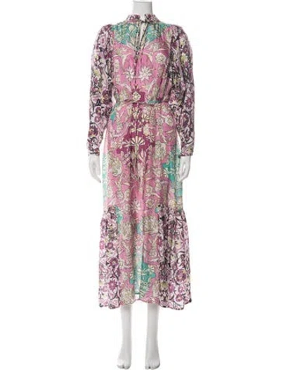 Pre-owned Maria Cher Silk Long Dress W/ Tags In Green