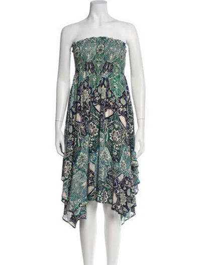 Pre-owned Maria Cher Silk Midi Length Dress In Green