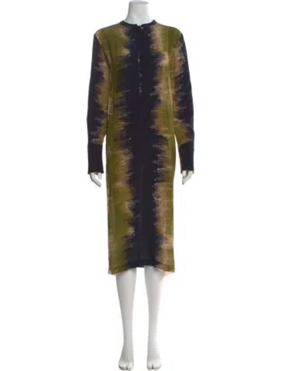 Pre-owned Maria Cher Silk Midi Length Dress In Multi