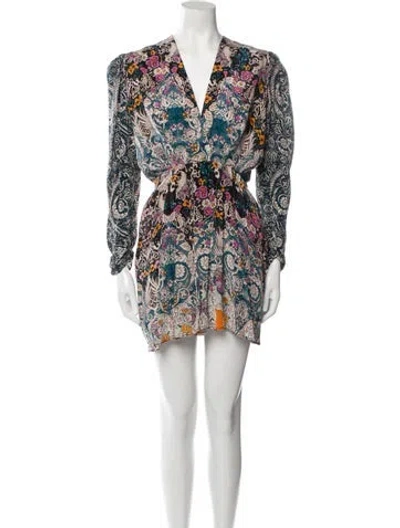 Pre-owned Maria Cher Silk Mini Dress In Blue