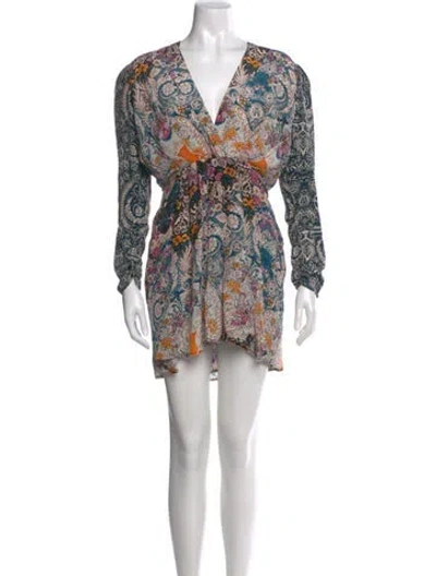 Pre-owned Maria Cher Silk Mini Dress W/ Tags In Multi