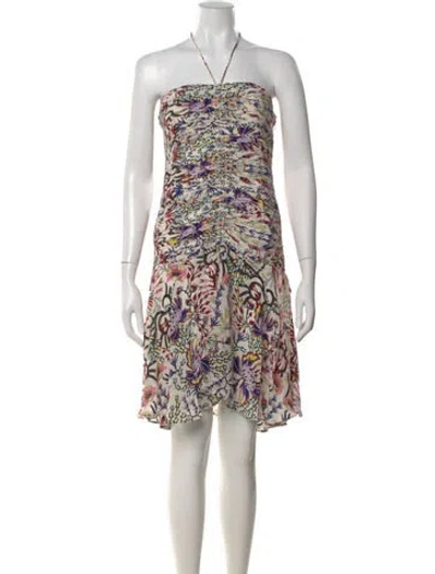 Pre-owned Maria Cher Silk Mini Dress W/ Tags In Neutral