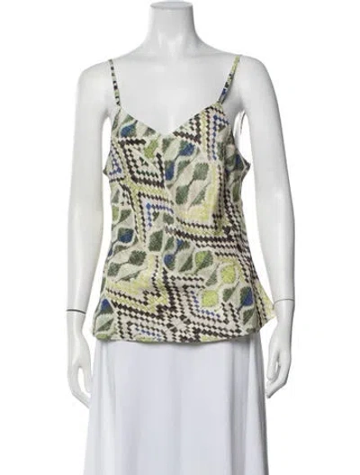 Pre-owned Maria Cher Silk Patterned Top In Multicolor