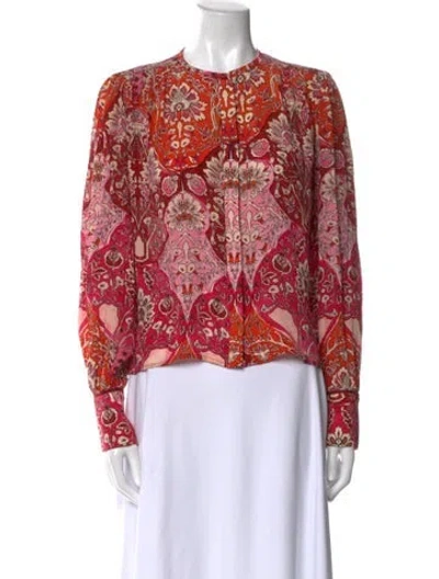 Pre-owned Maria Cher Silk Printed Blouse In Red