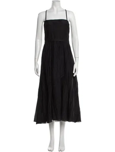 Pre-owned Maria Cher Square Neckline Long Dress In Black