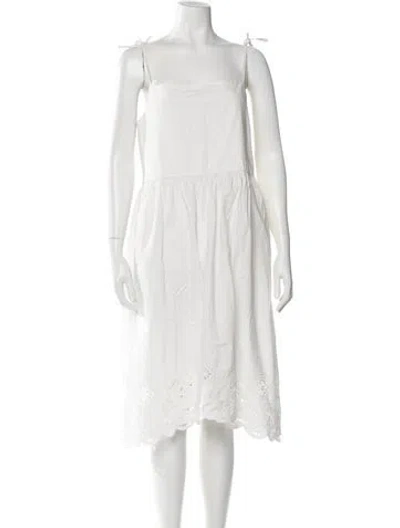 Pre-owned Maria Cher Square Neckline Midi Length Dress In Neutral