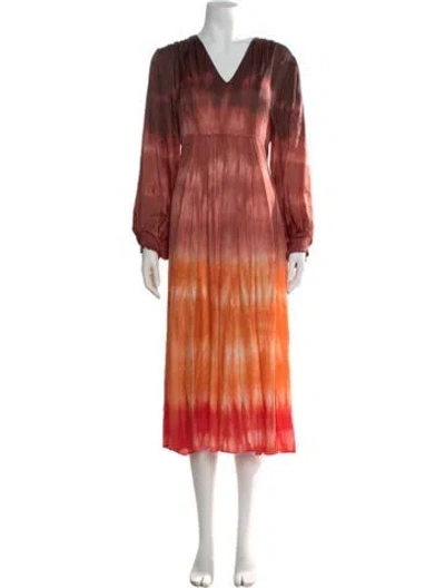 Pre-owned Maria Cher Tie-dye Print Midi Length Dress In Multi