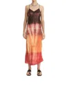 Maria Cher Tortuguitas Isabel Slip Dress In Brick Ombre In Multi