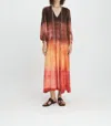 Maria Cher Tortuguitas Vesta Maxi Dress In Brick Ombre In Multi
